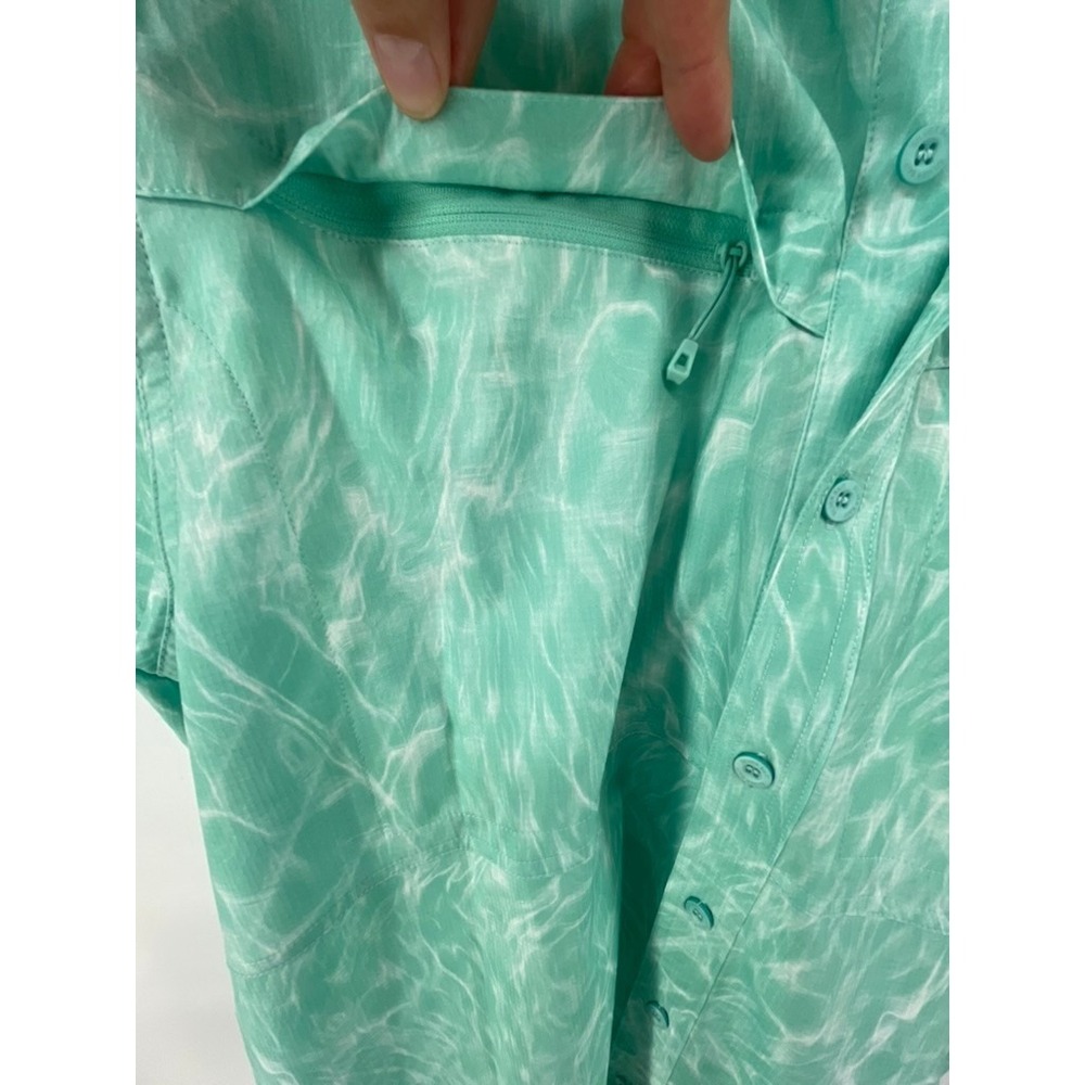 Silver Bait Shirt Mens Size L Fishing Vented Hiking Zip Pockets Mesh‎ UPF 50+ - Picture 9 of 13